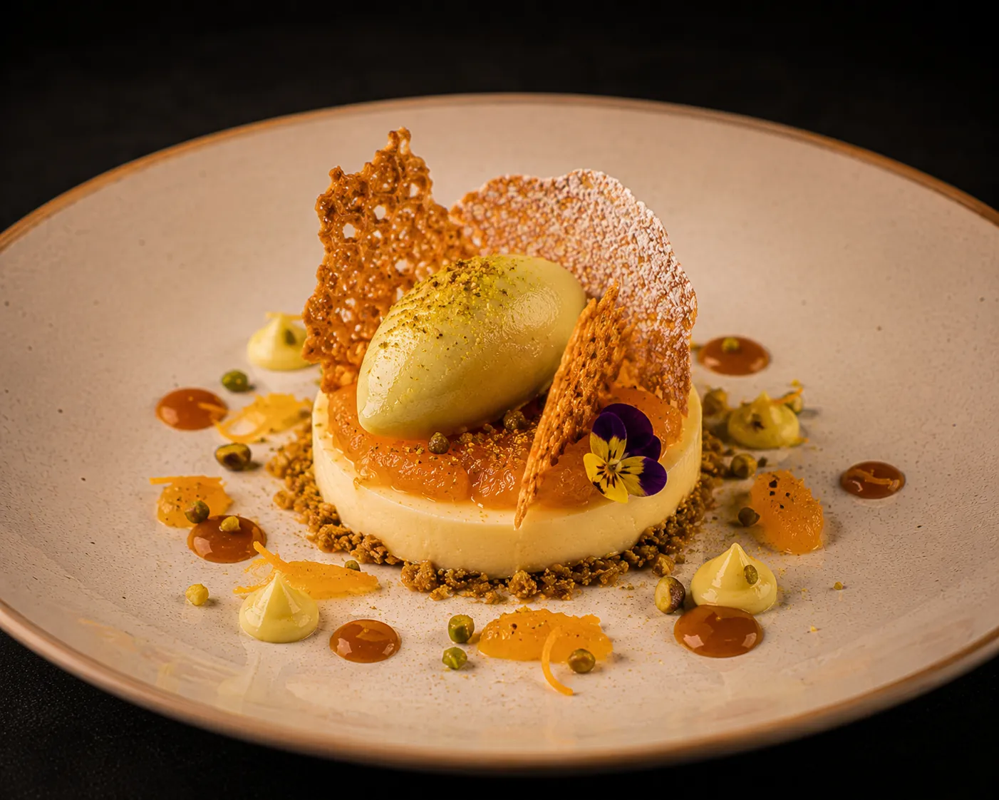 Dessert al Pistacchio Catalano con Accenti Siciliani e Rimpianto
