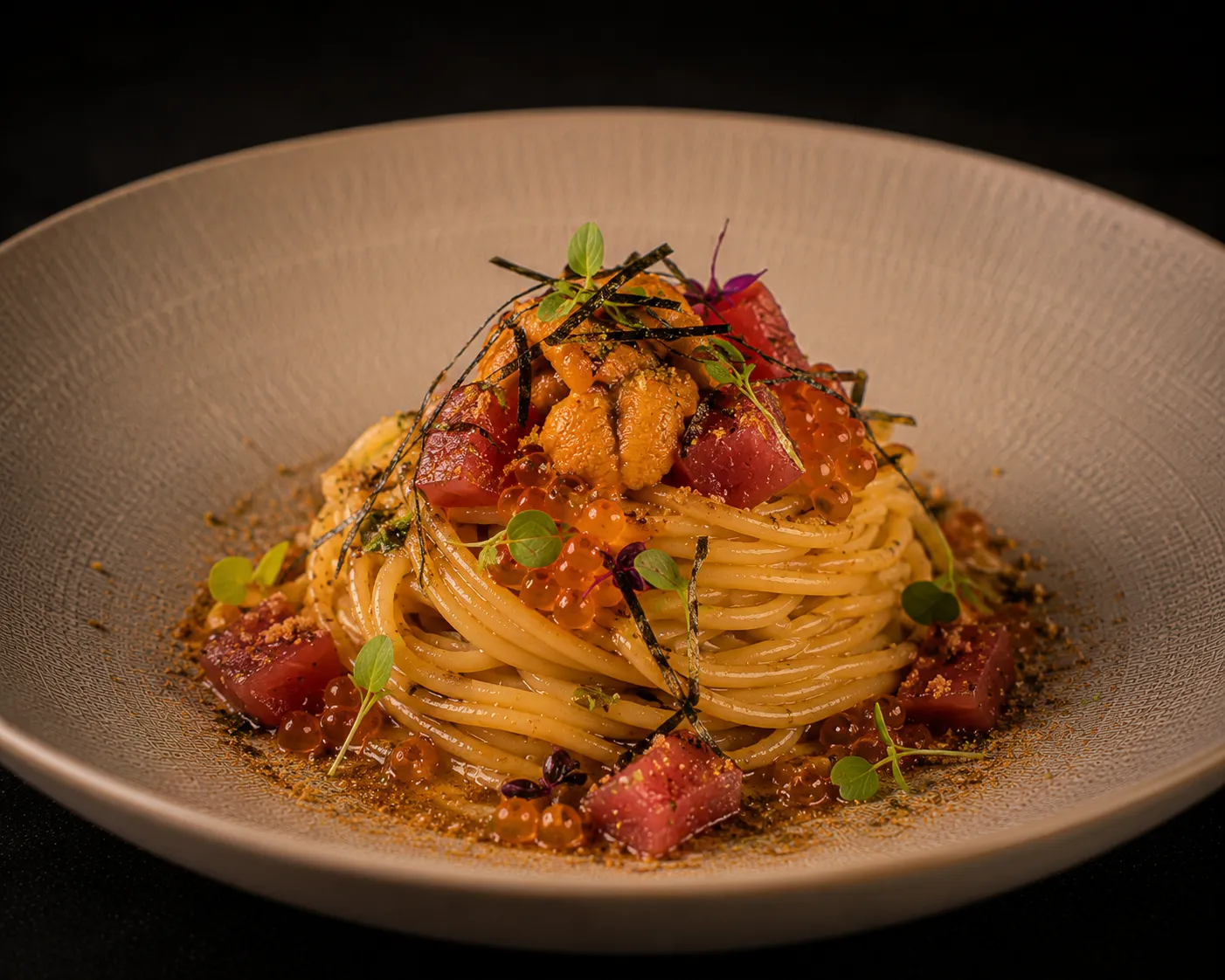 Pasta Fresca con Uova di Pesce e Soia Siciliana (Ossimoro Voluto)