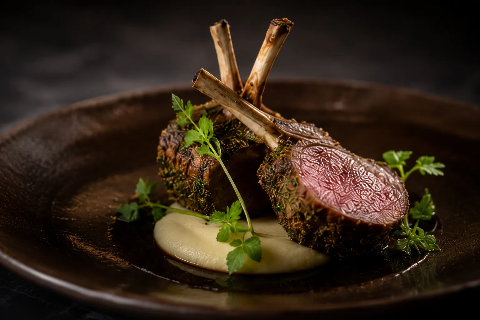 Rack di Agnello Manhattan con Crosta di Erbe Siciliane
